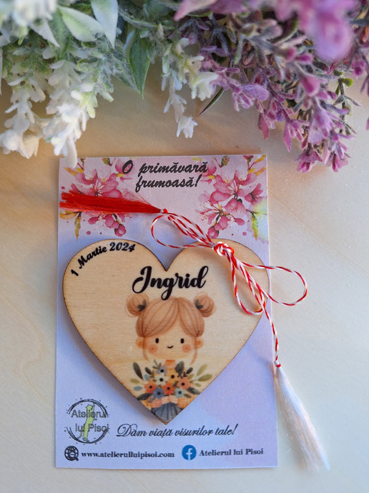 Martisor personalizat lemn fetita gradinita-ALTP 11