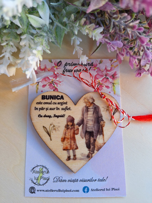 Martisor personalizat lemn bunica si nepoata - ALTP 9