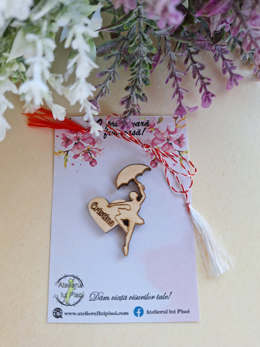 Martisor lemn personalizat Balerina ALTP 5