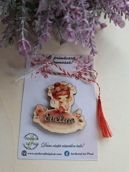 Martisor personalizat lemn -Balerina-ALTP 40