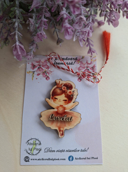 Martisor personalizat lemn -Balerina-ALTP 42