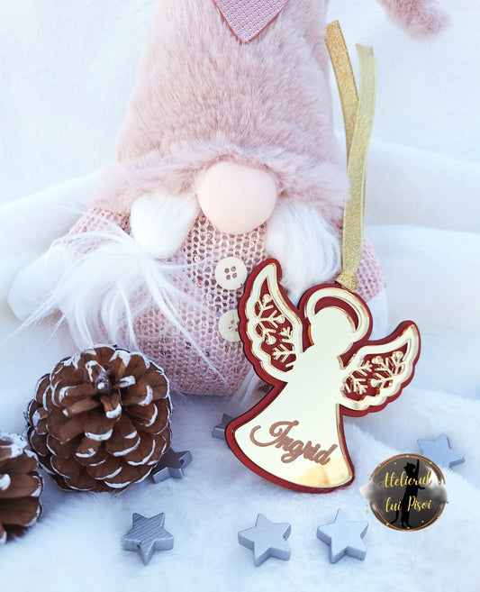 Glob lemn personalizat Christmas angel-v1-ALTP73