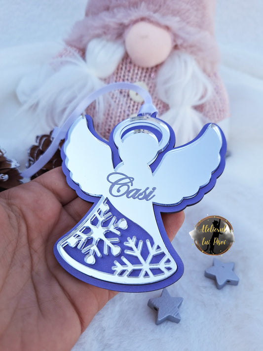 Glob lemn personalizat Christmas angel-v2-ALTP74