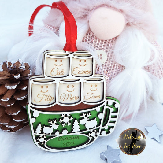 Glob din lemn personalizat Christmas chocolate - ALTP 54