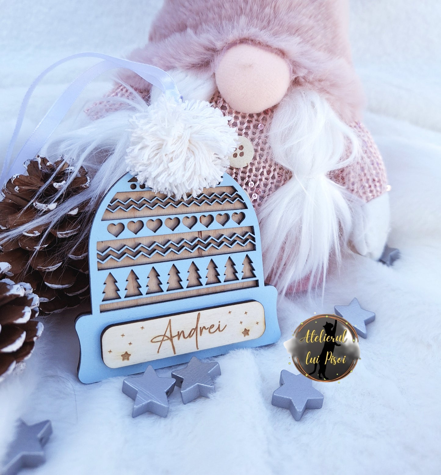 Glob din lemn personalizat cu nume- Warm&Cozy-v1-ALTP 64