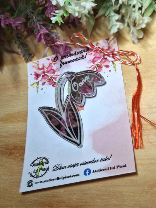 Martisor personalizat plexiglass -Oglindire de ghiocel-ALTP 5