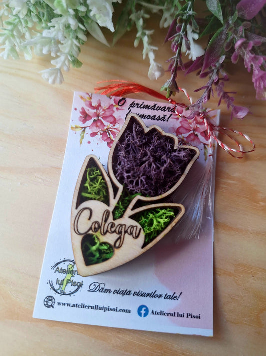 Martisor licheni personalizat-Lalea