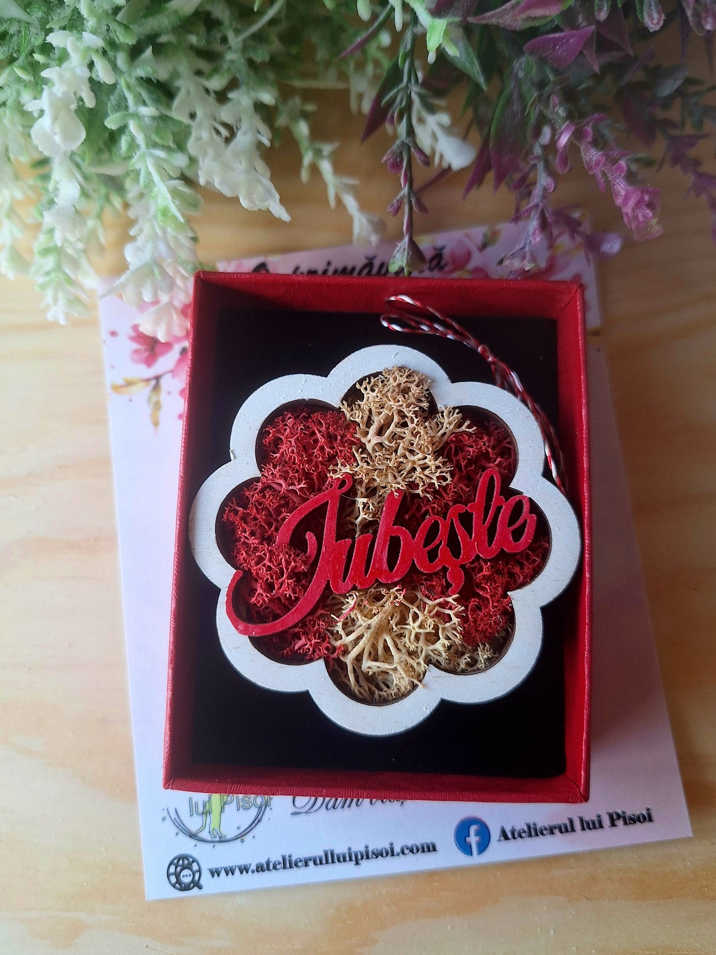 Martisor licheni personalizat-Floare