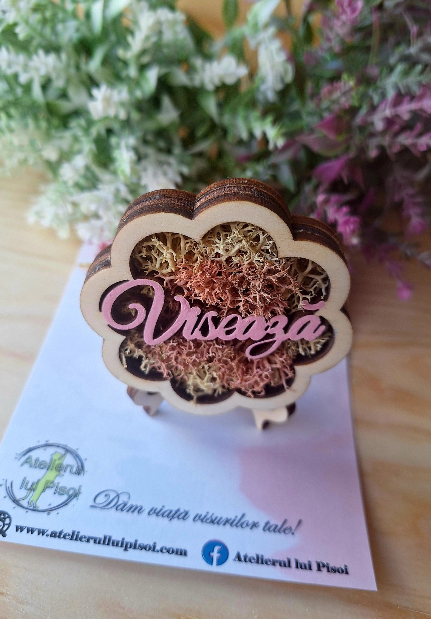 Martisor licheni personalizat-Floare