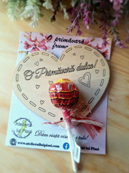 Martisor magnetic cu acadea- Inima- ALTP 3