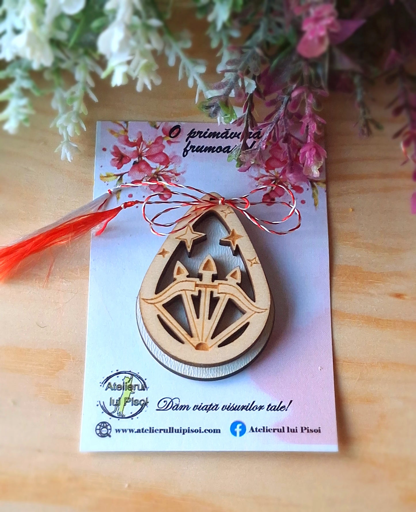 Martisor din lemn gravat-Zodiac-ALTP 22