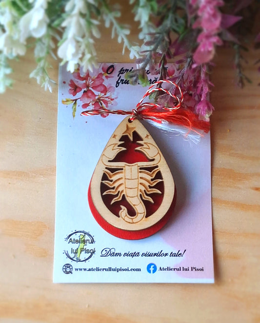 Martisor din lemn gravat-Zodiac-ALTP 22