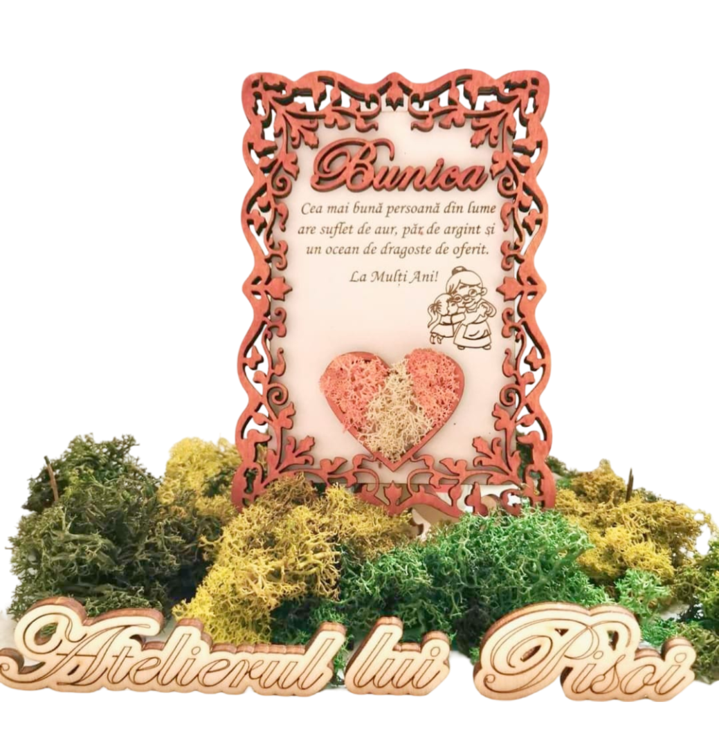 Rama cu licheni personalizata cu mesaj/urare -ALTP 5