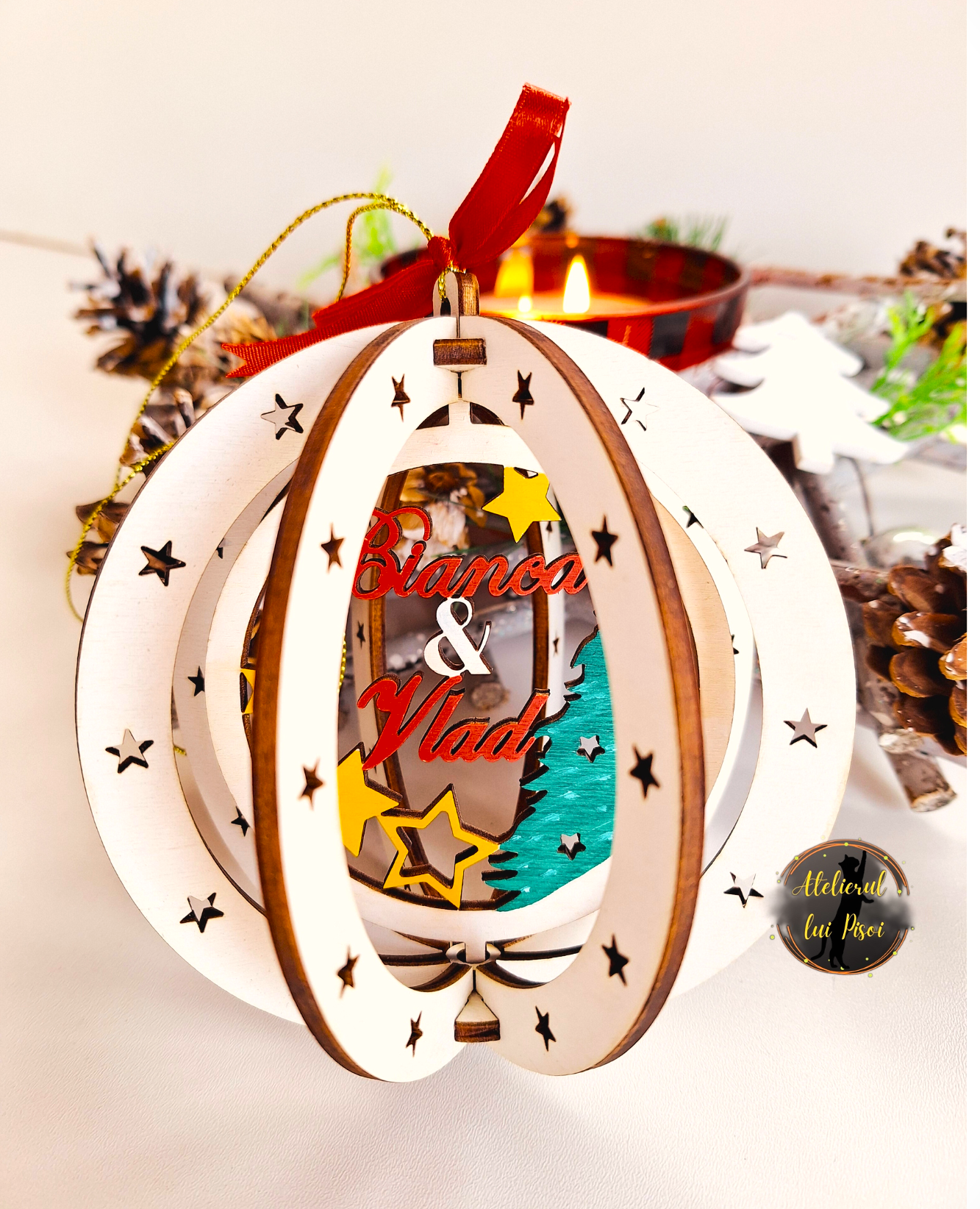 Glob lemn personalizat 3 D- ALTP 36
