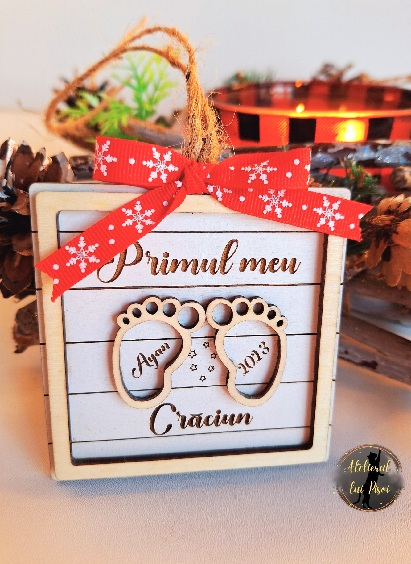 Glob lemn personalizat Primul meu Craciun -ALTP 5