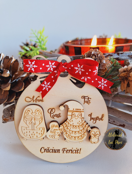 Glob personalizat familie pinguini -ALTP 17