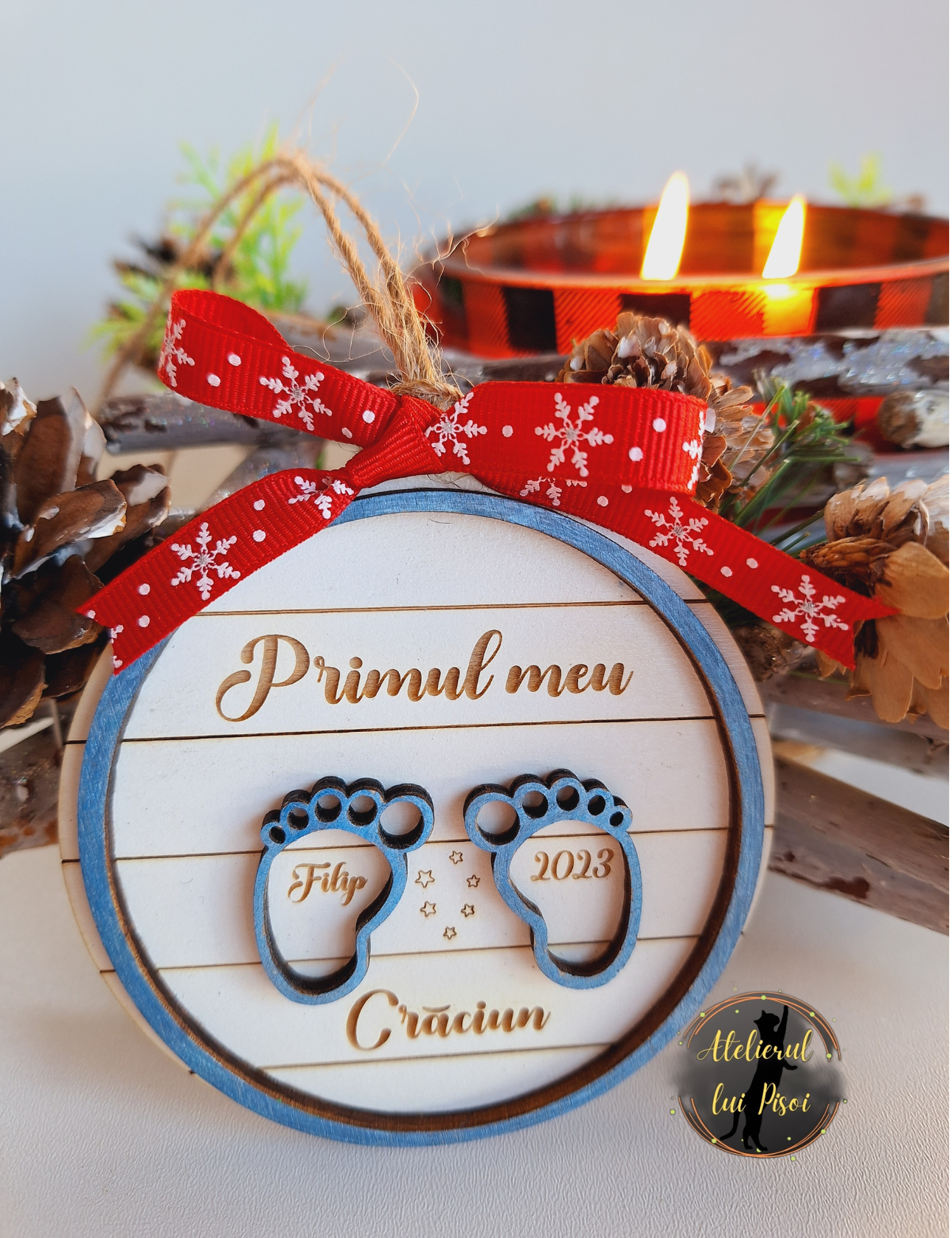 Glob lemn personalizat "Primul meu Crăciun" -ALTP 6