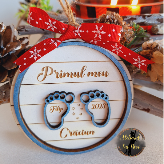Glob lemn personalizat "Primul meu Crăciun" -ALTP 6