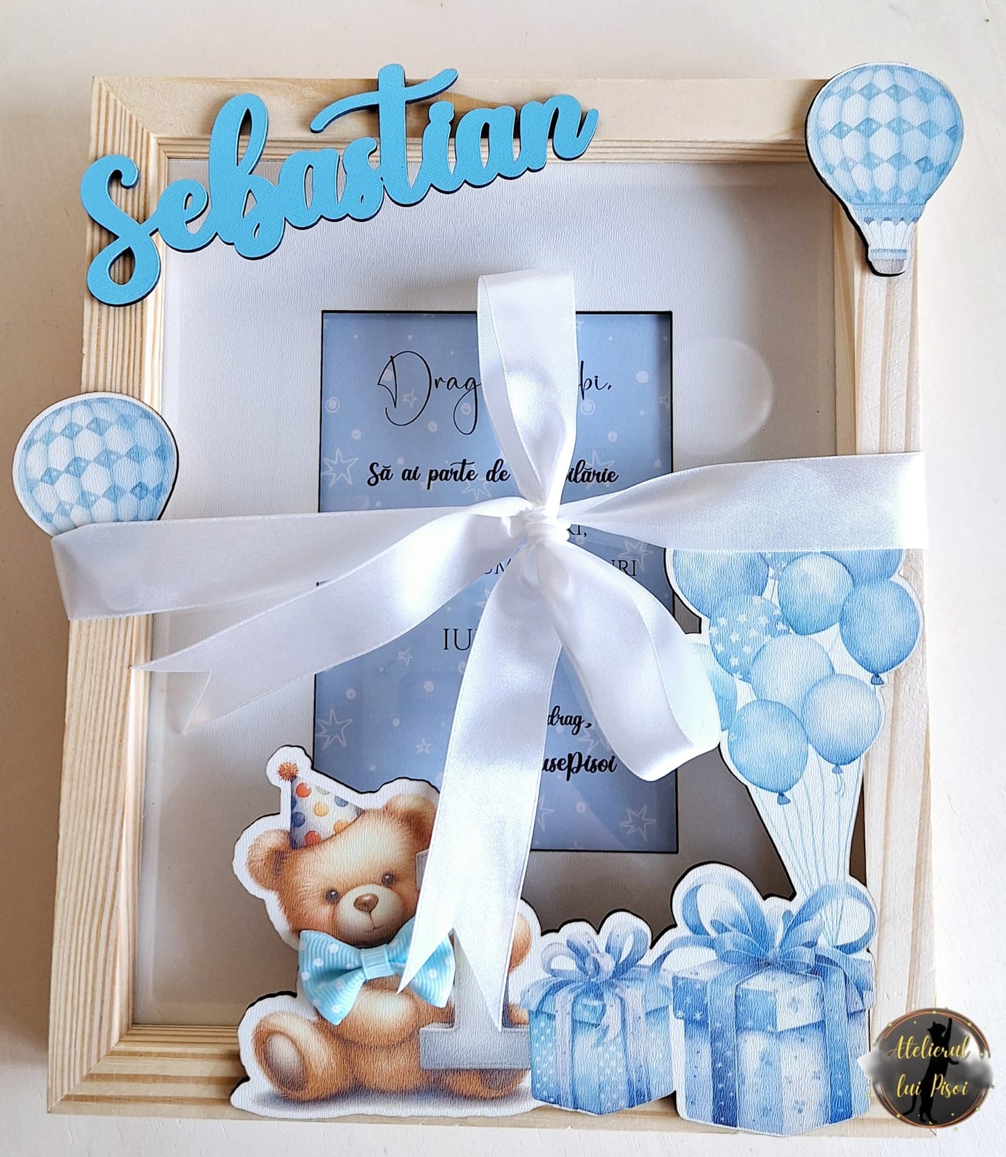 Rama foto personalizata- Ursulet în balon