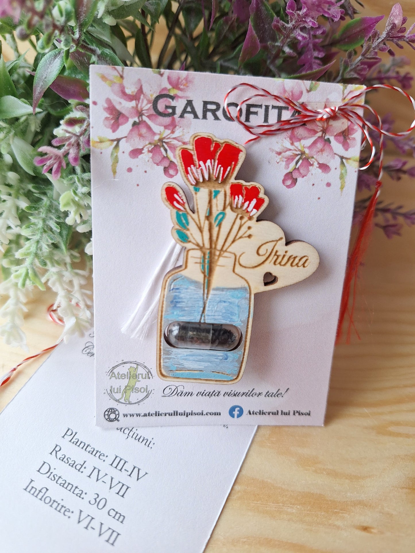 Martisor plantabil personalizat pictat -ALTP 11