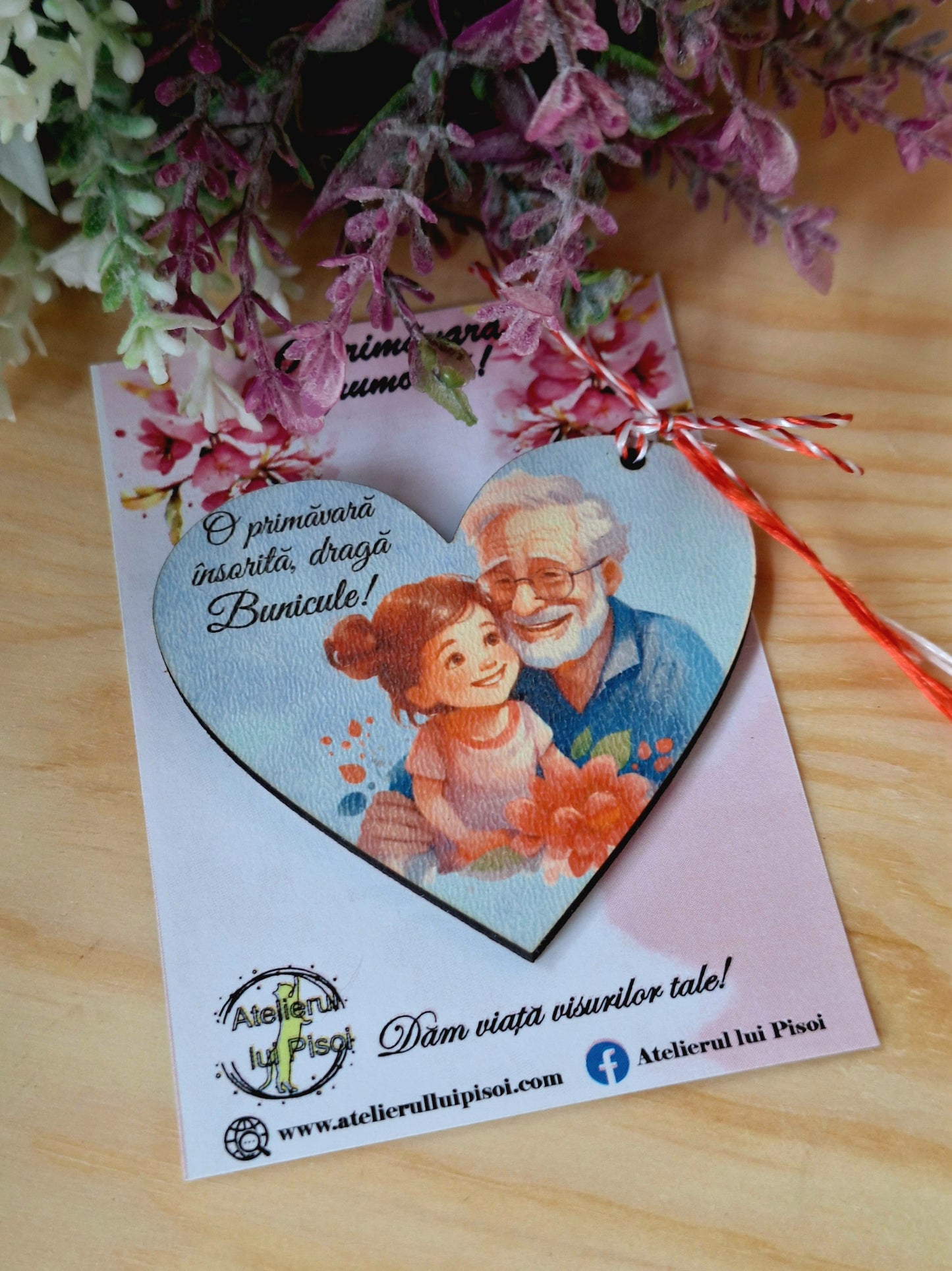 Martisor personalizat lemn- Bunic si nepoata-ALTP 7