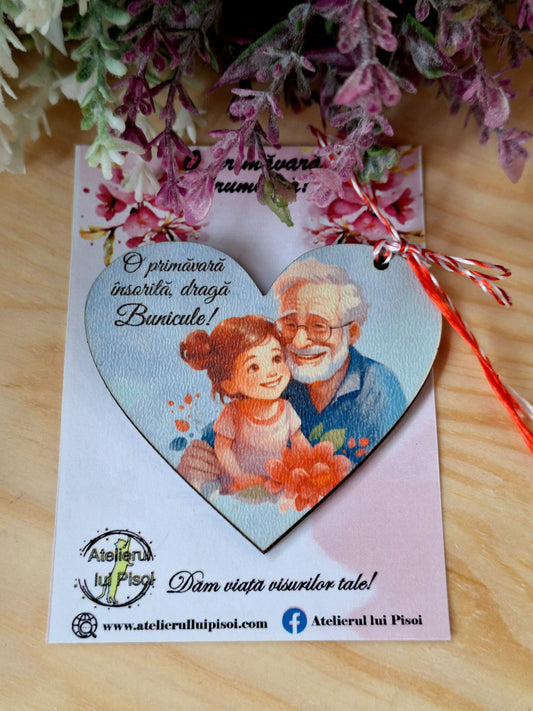 Martisor personalizat lemn- Bunic si nepoata-ALTP 7