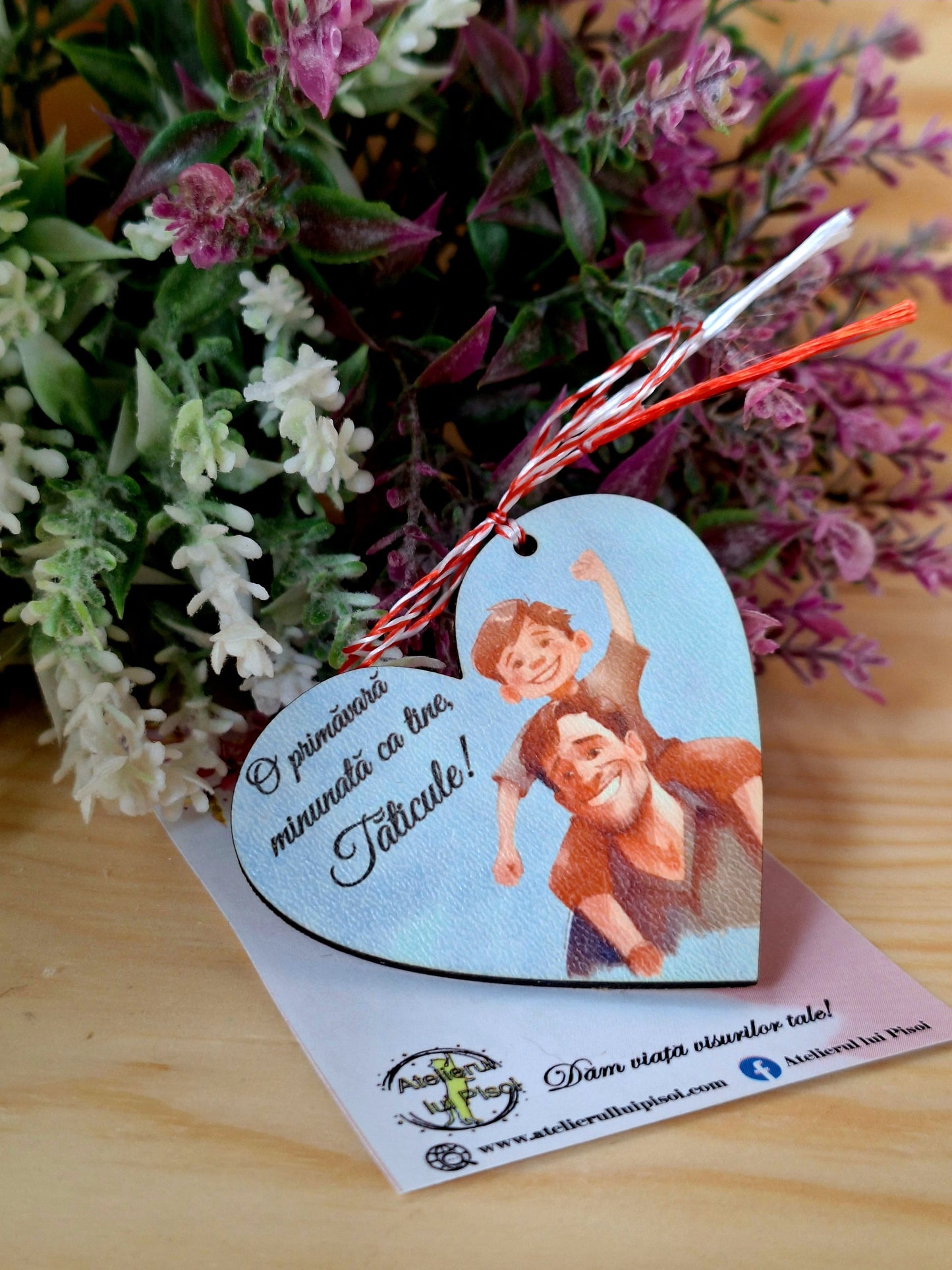 Martisor personalizat lemn- Tata/ unchi si baiat-ALTP 5