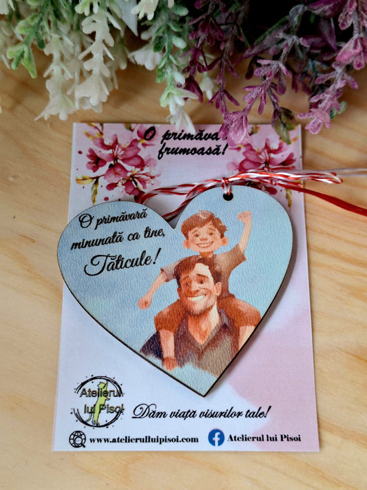 Martisor personalizat lemn- Tata/ unchi si baiat-ALTP 5