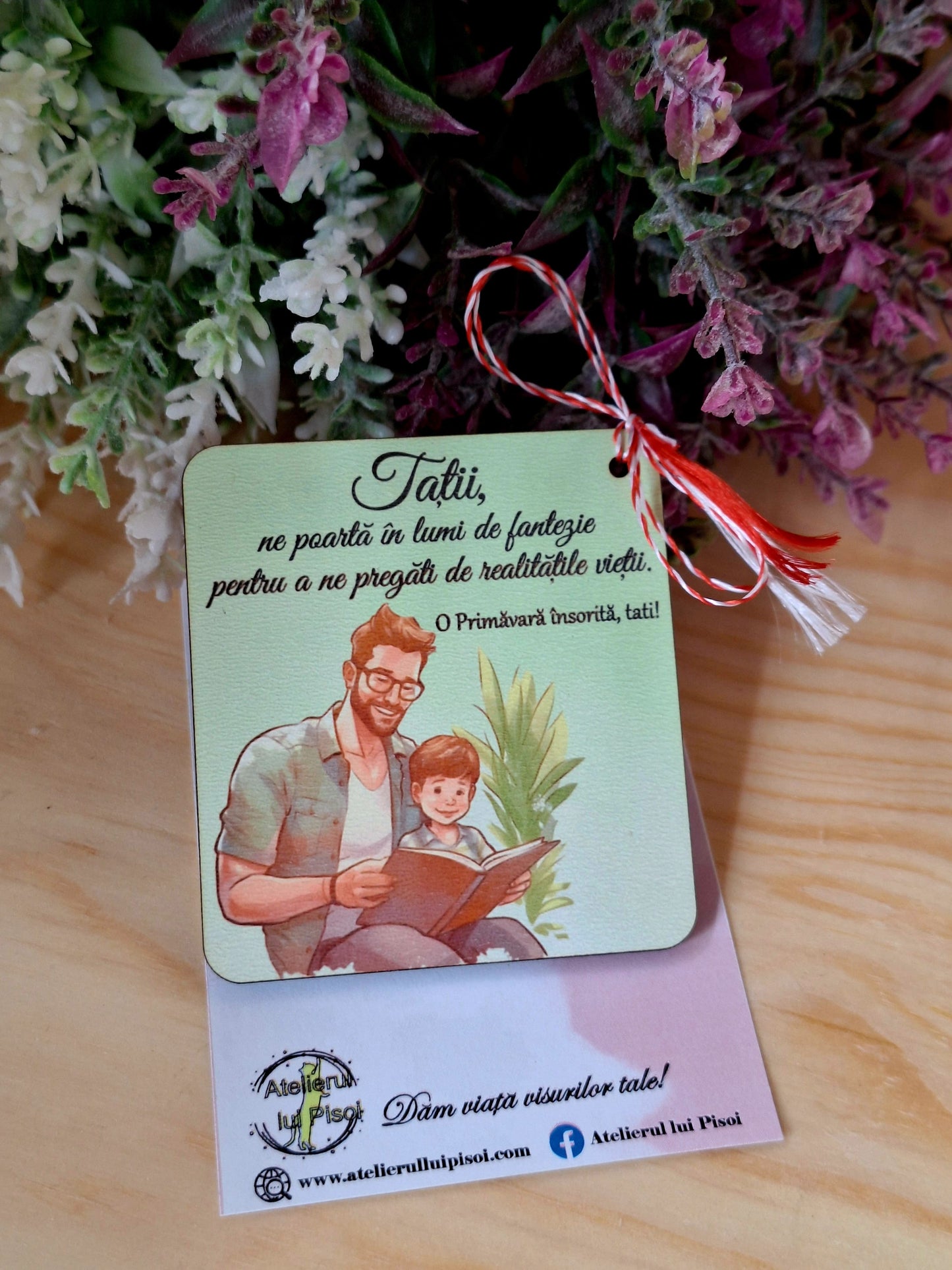 Martisor personalizat lemn- Tata/ unchi si baiat-ALTP 6