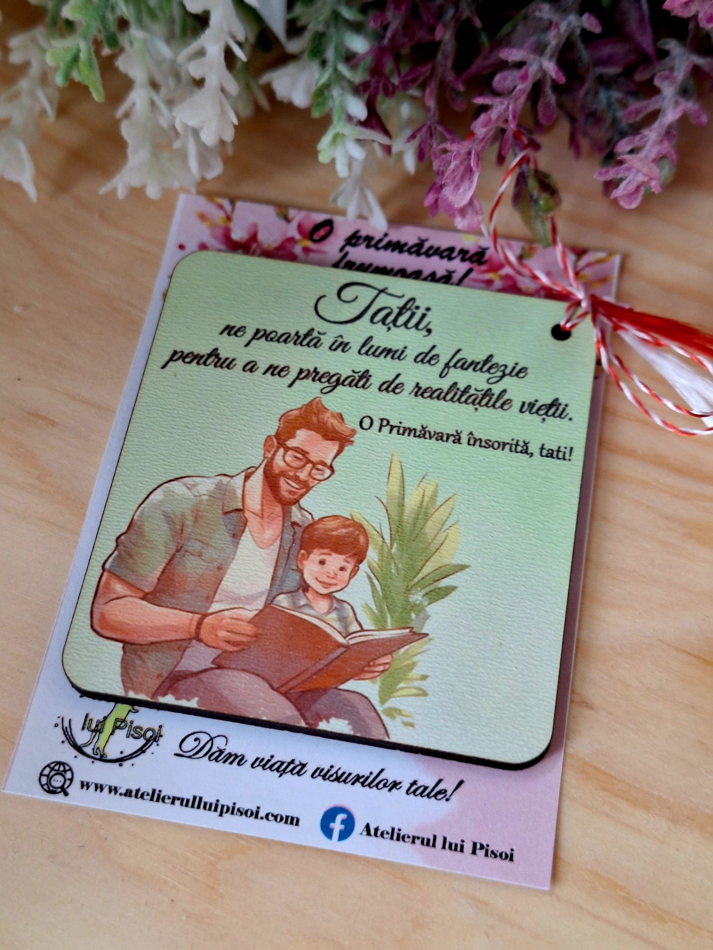 Martisor personalizat lemn- Tata/ unchi si baiat-ALTP 6