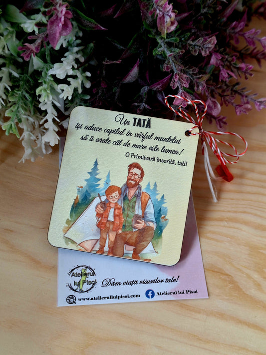 Martisor personalizat lemn- Tata/ unchi si baiat-ALTP 4