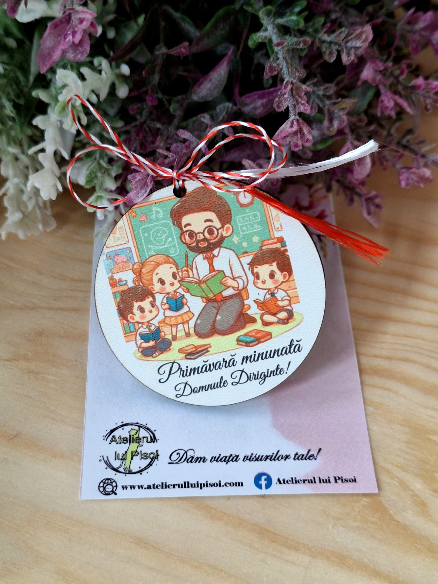Martisor personalizat lemn- Profesor/Diriginte-ALTP 8