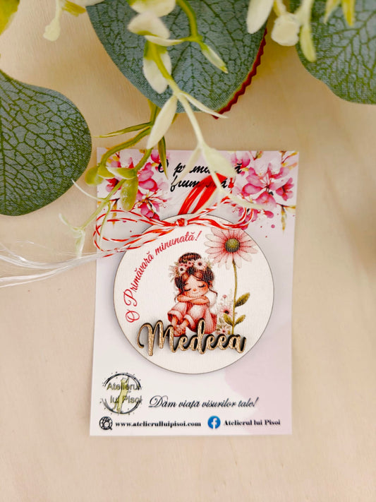 Martisor personalizat lemn-Dreamy girl- ALTP 66