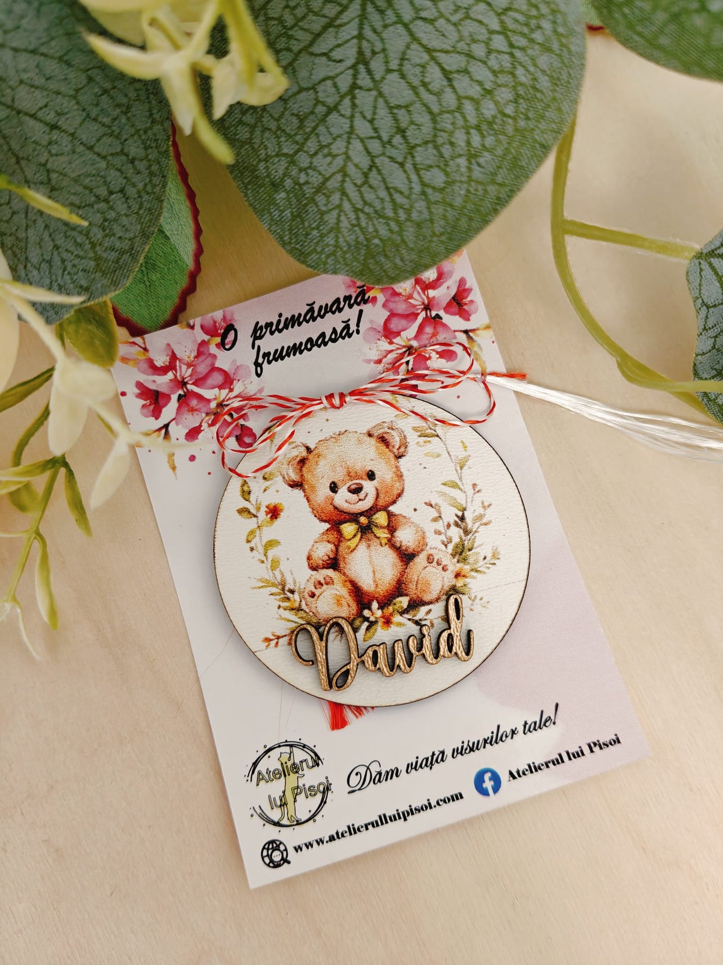 Martisor personalizat cu nume-Ursulet baietel-ALTP 78