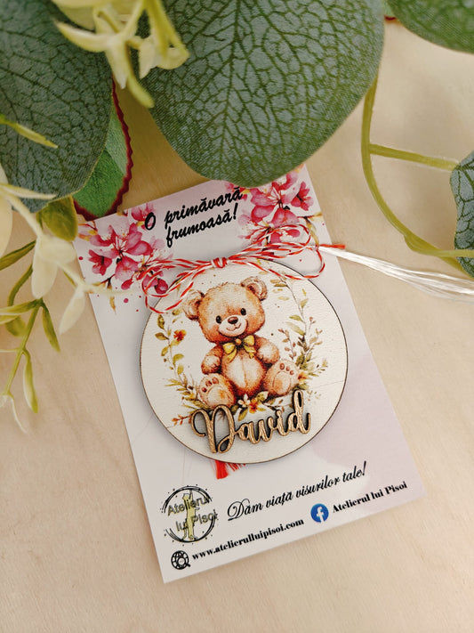 Martisor personalizat cu nume-Ursulet baietel-ALTP 78