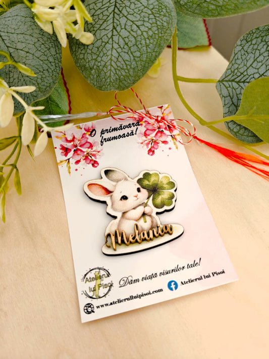 Martisor personalizat cu nume-Iepuras norocos-ALTP 68