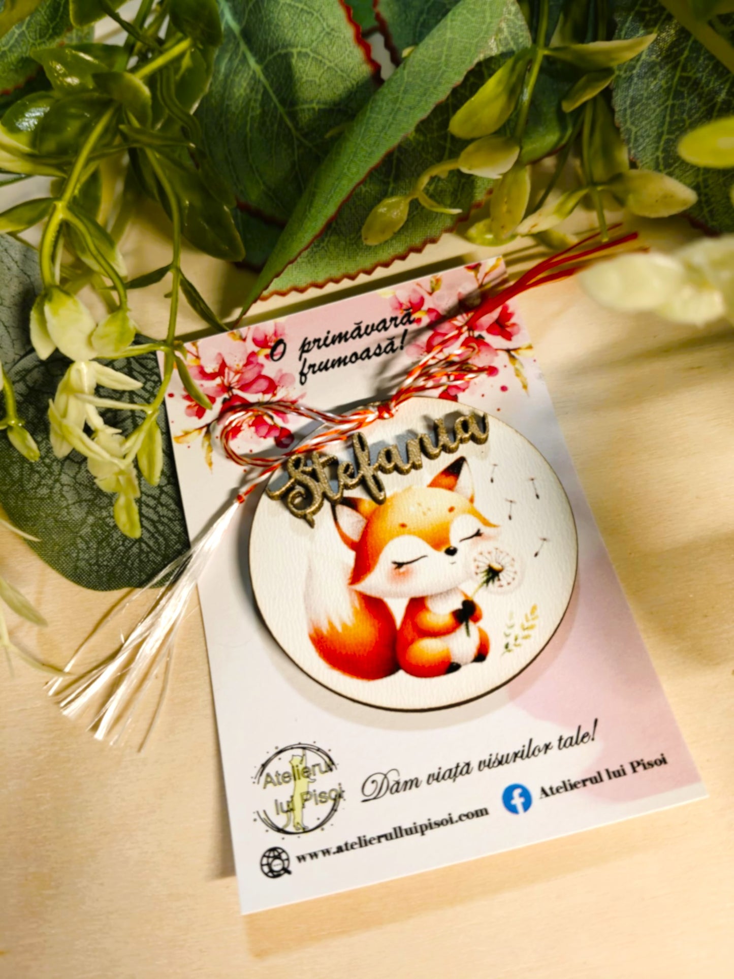 Martisor personalizat lemn-Vulpita- ALTP 65