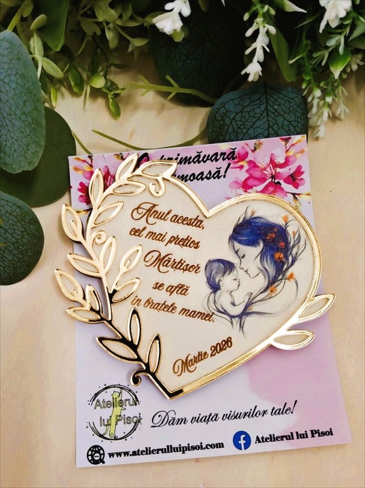 Martisor personalizat din lemn tip placheta-Mama-ALTP 14