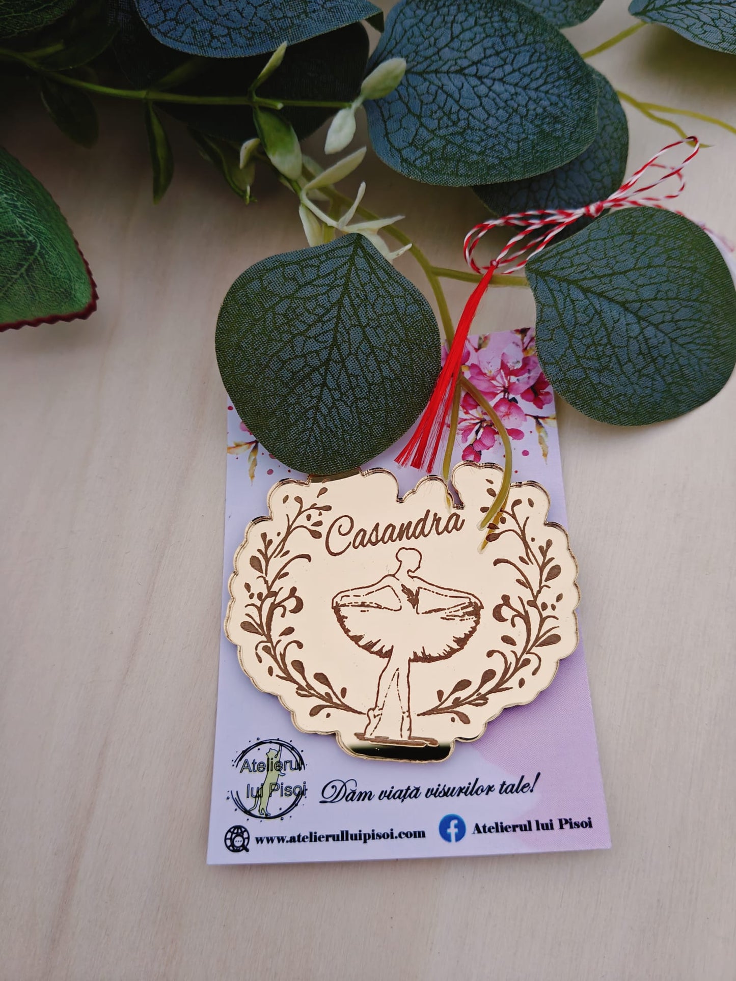 Martisor personalizat oglindă-Balerina