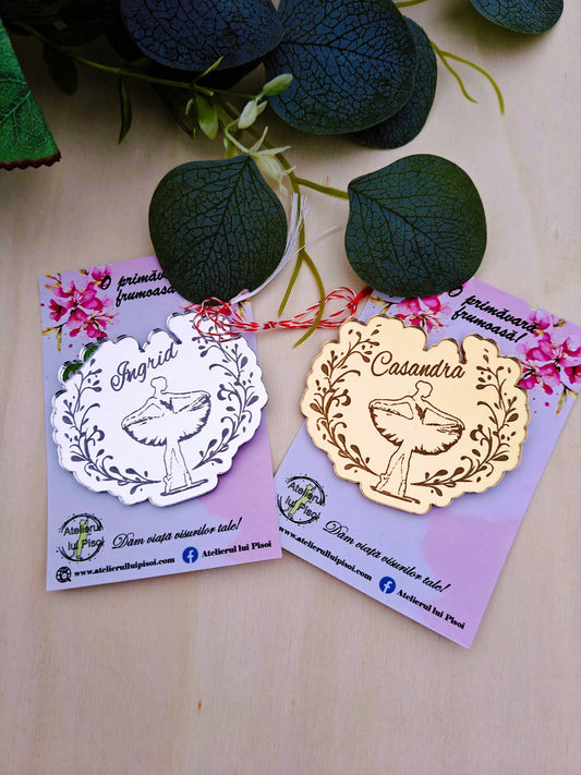 Martisor personalizat oglindă-Balerina
