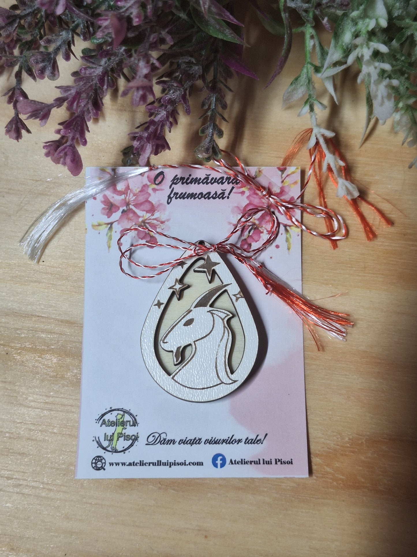 Martisor din lemn gravat-Zodiac-ALTP 22