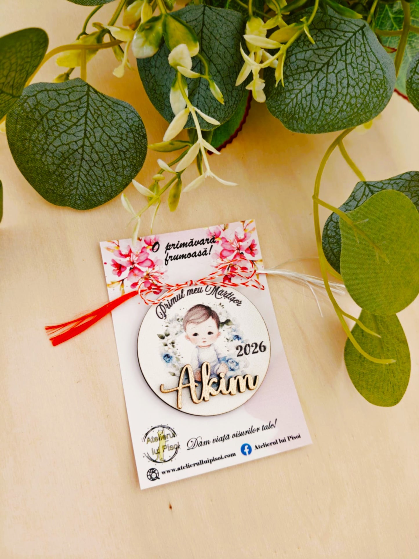 Martisor personalizat lemn -Primul meu Martisor-Fetita/Baietel_ALTP 52