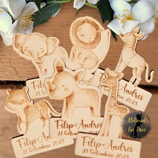 Marturie din lemn - Happy Rhino- ALTP 14