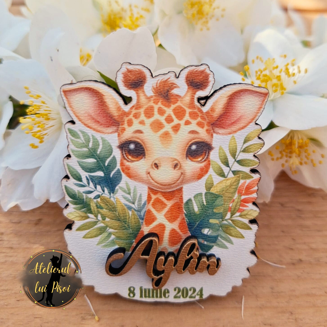 Marturie din lemn - Model Girafa-Safari ALTP 13