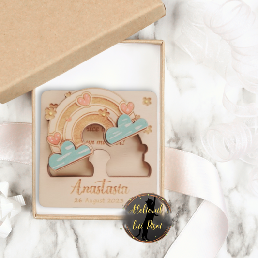 Marturie gravata din lemn-model Curcubeu ALTP 09