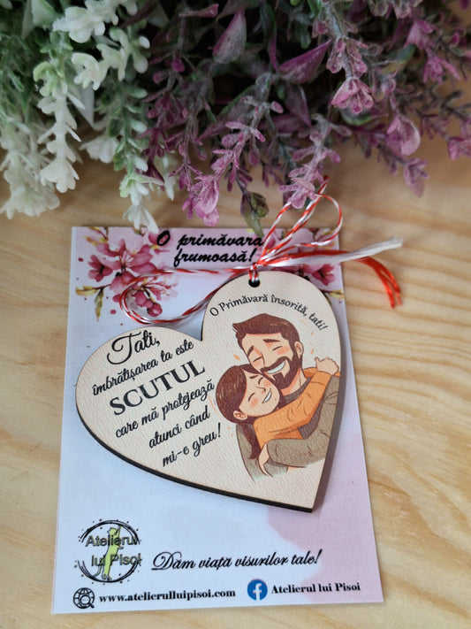 Martisor personalizat lemn- Tata/ unchi si fetita--ALTP 1
