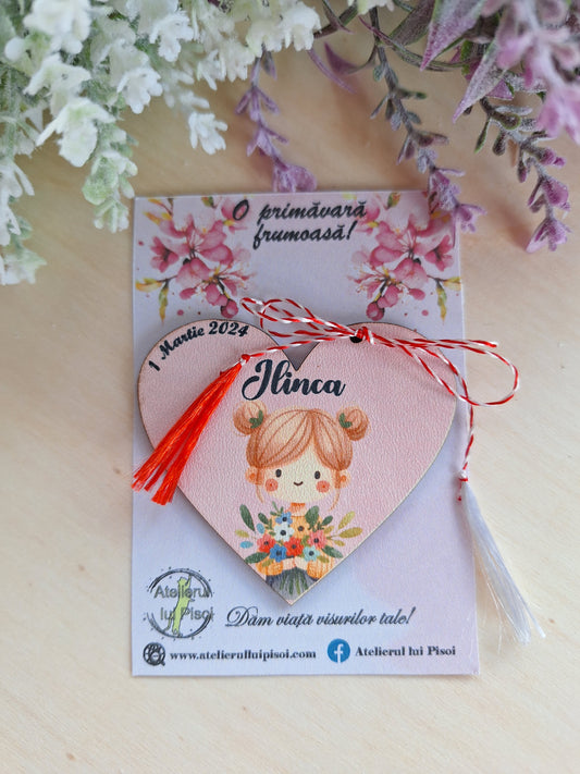 Martisor personalizat lemn fetita gradinita-ALTP 11