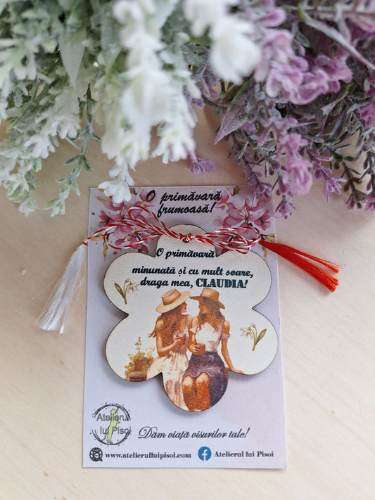 Martisor personalizat lemn prietena/sora - ALTP 5
