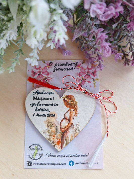 Martisor personalizat lemn/MDF -Maternity 2 ALTP 20