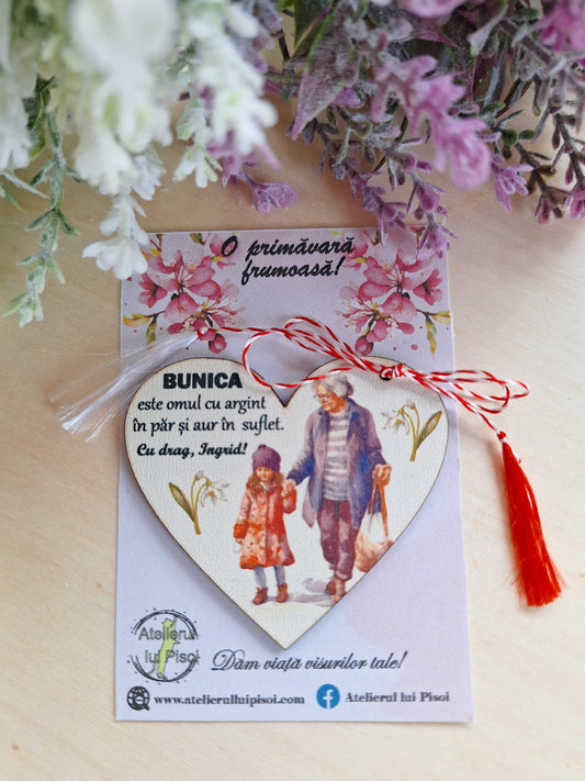 Martisor personalizat lemn bunica si nepoata - ALTP 9